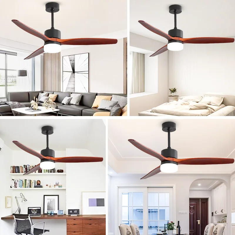 52 Inch 3-Solid Wood Blade Ceiling Fan Light. Quiet DC Motor. Strong Airflow. Smart Remote - Modern Fan Light. ODM OEM Available - Image 5