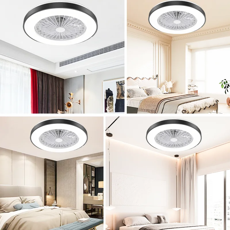 20 Inch Minimalist Ceiling Fan Light Enclosed Blades 3-Color LED & 6-Speed Quiet Motor Remote Control for Small Living Room - Image 5