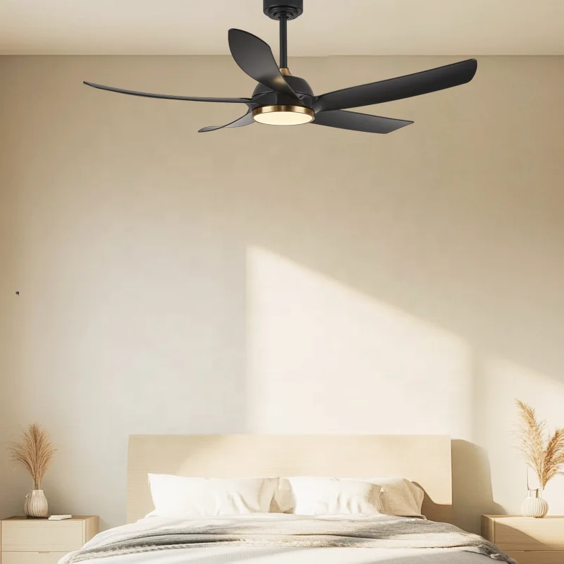 Ventilador De Techo HVLS Fan 56 LED Ceiling Fan Lamp Remote Control DC Motor 5 Blades Iron Traditional Living Room 6-Speed CRI - Image 2