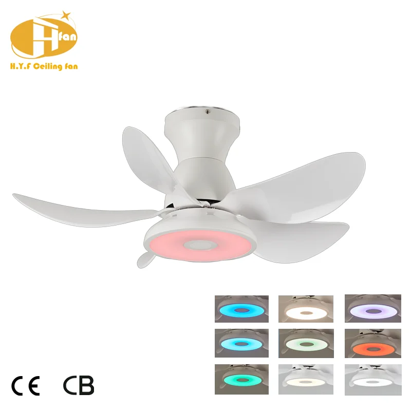 Smart 30-Inch RGB LED Ceiling Fans with Light 5 Blades & Iron Lamp Body DC Motor Remote Control for Living Room & Bedroom - Image 4