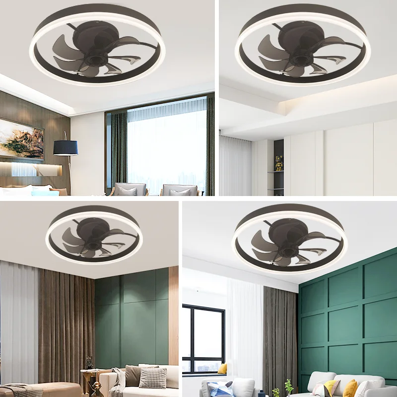 Modern Low-Profile Flush Mount Ceiling Fan with LED Ring Light. Smart Remote. Quiet Operation - Bedroom & Living Room Fan - Image 5