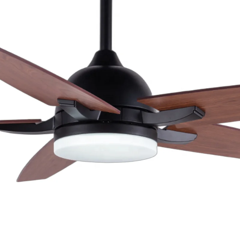 Modern 52-inch LED Light Smart APP Control Fan Infinitely Dimmable Feature Black Walnut Wooden ABS Plywood DC Remote Control - Image 6