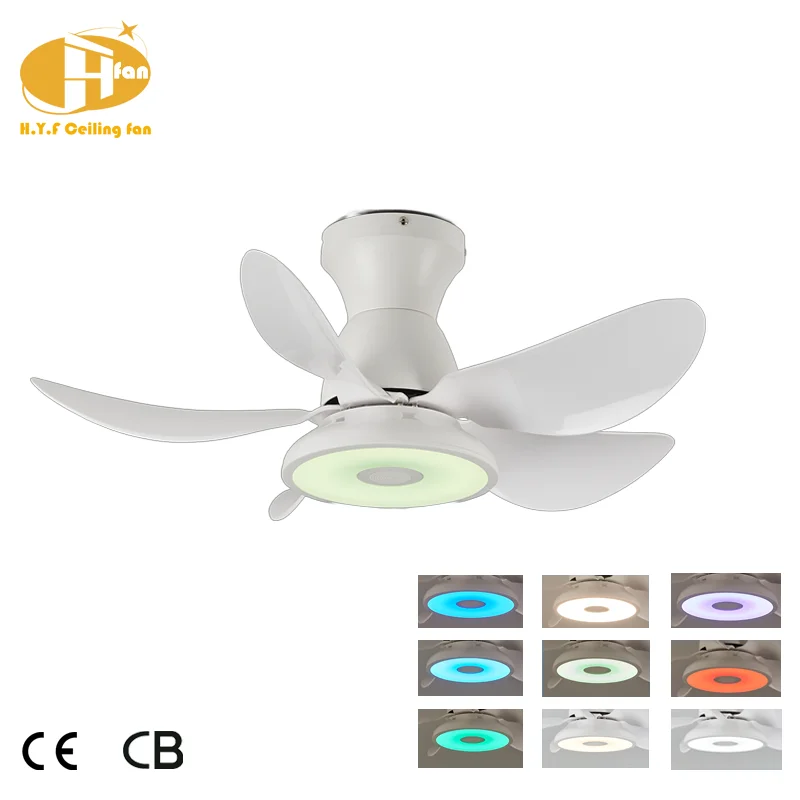 Smart 30-Inch RGB LED Ceiling Fans with Light 5 Blades & Iron Lamp Body DC Motor Remote Control for Living Room & Bedroom - Image 3